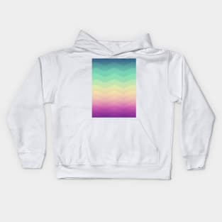 Abstract Geometric  Candy / Rainbow Waves Pattern (Multi Color) Kids Hoodie